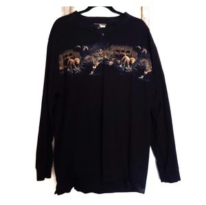 Big Mens Lab Print Long Sleeve T-Shirt